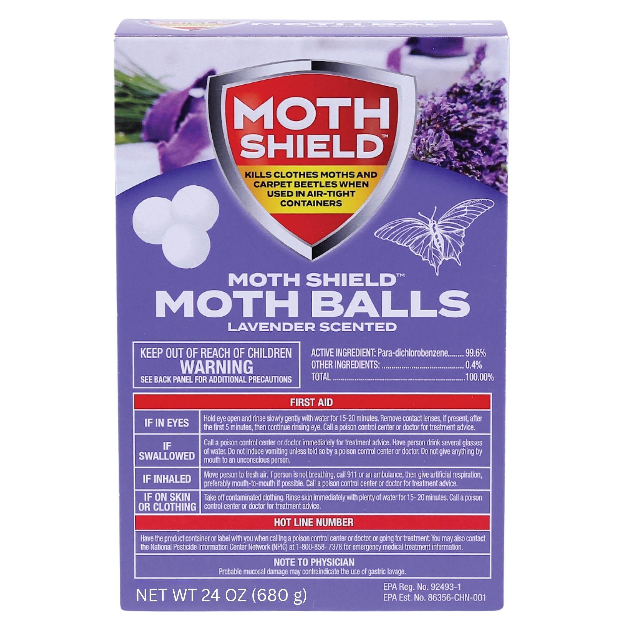 Moth Shield Moth Balls, Lavender, 24 oz
